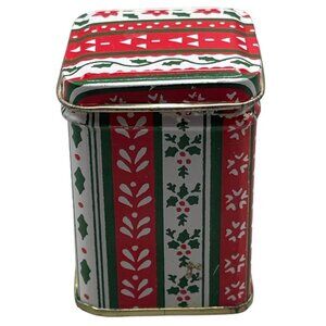 towle company Christmas tin with lid candle poinsettia decor rectangle red READ